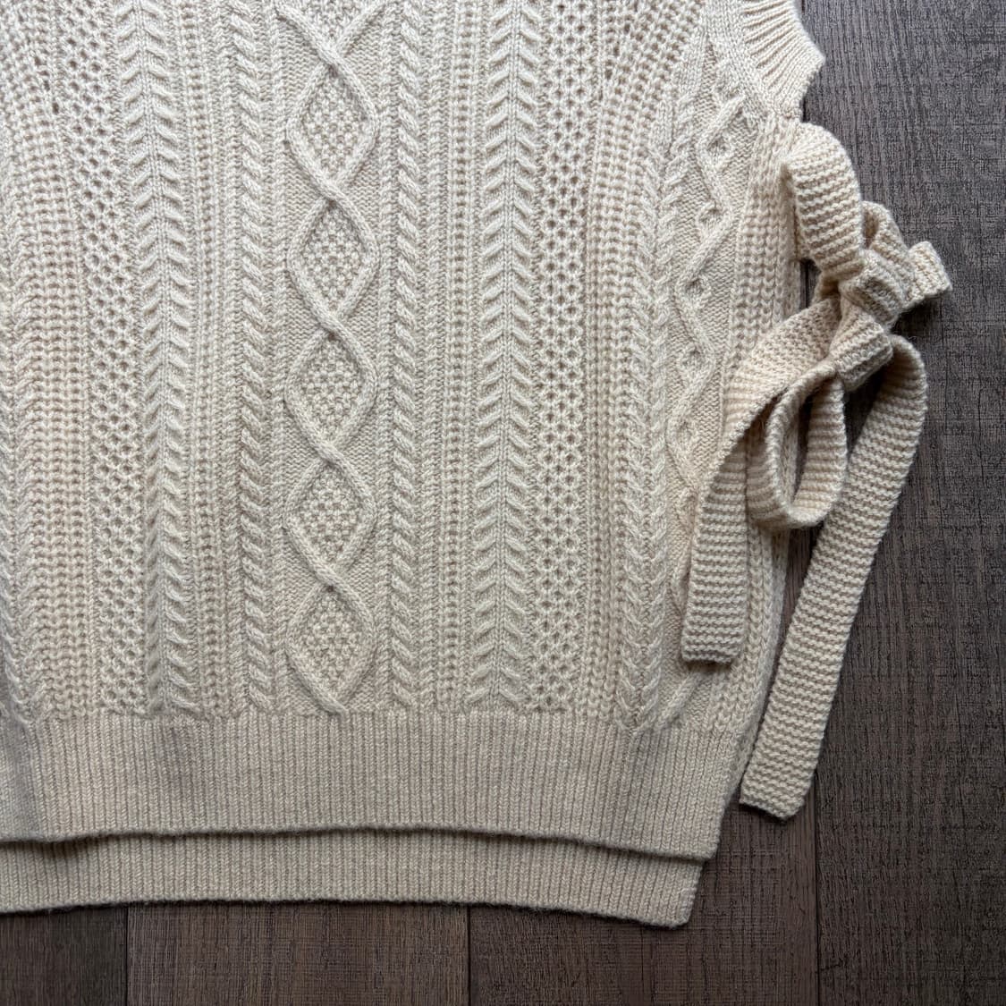 Ribbon Crochet Open Vest 상품이미지5