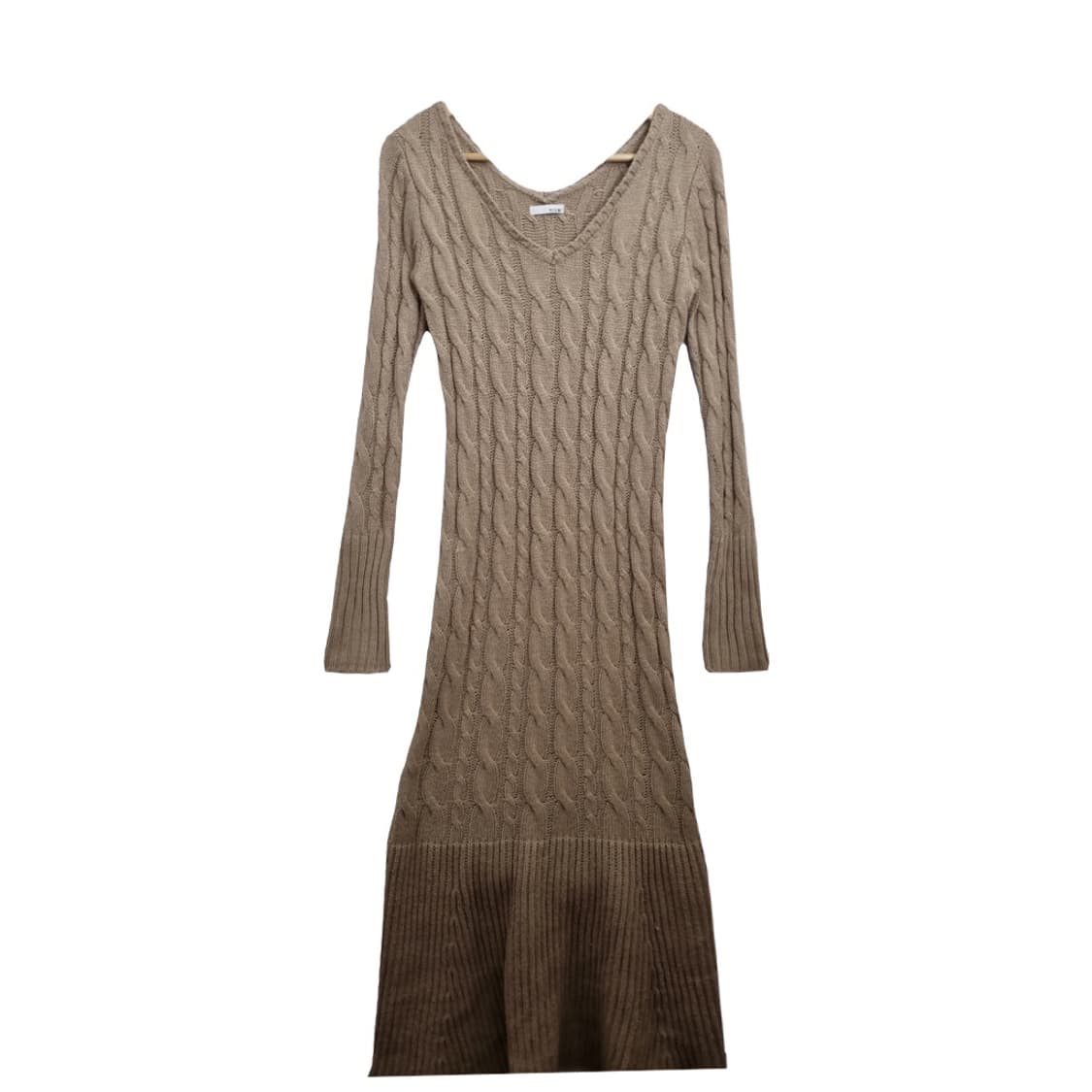 RESEXY 베이지 니트 롱 원피스 상품이미지1