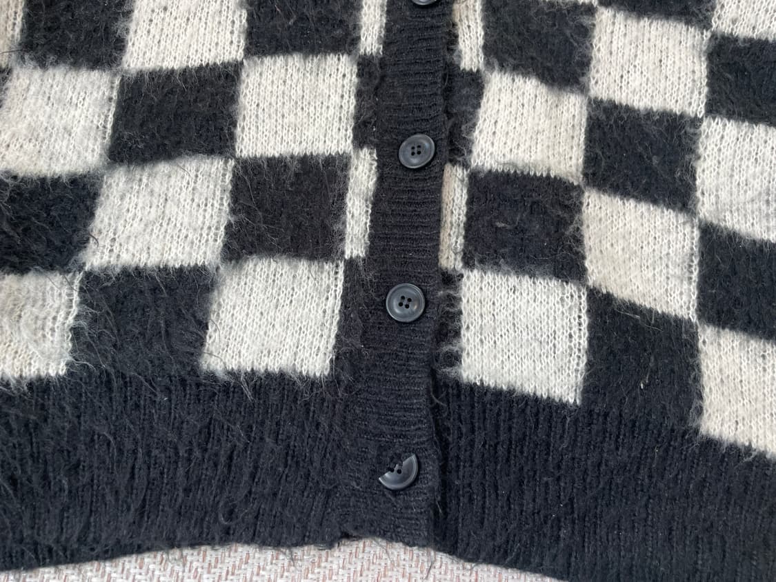 Youance 모헤어 체크보드 가디건  J03723 상품이미지2