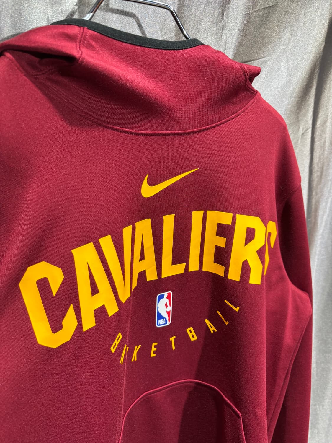 S 나이키 x NBA 베스킷볼 버건디 폴리 후드티  상품이미지4