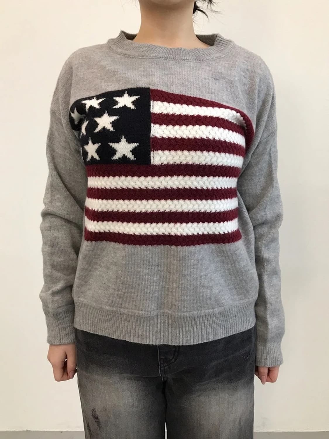 SHEIN American Flag Knit Sweater 상품이미지2
