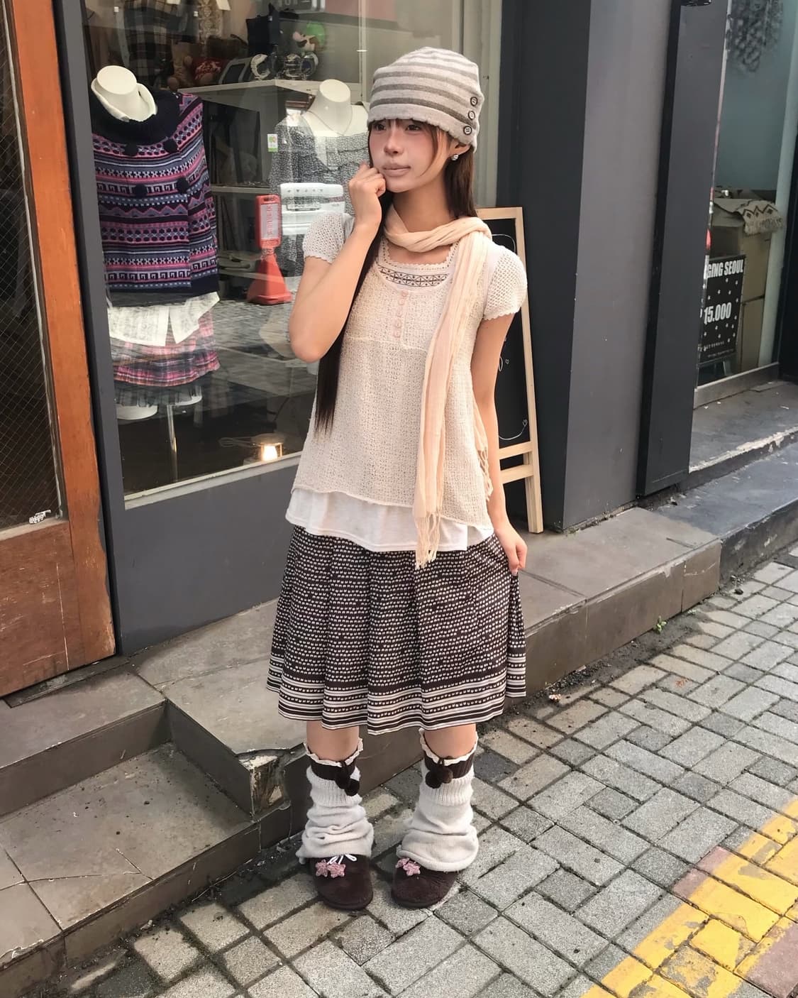 𖤐모카 베이지 걸set𖤐  상품이미지3