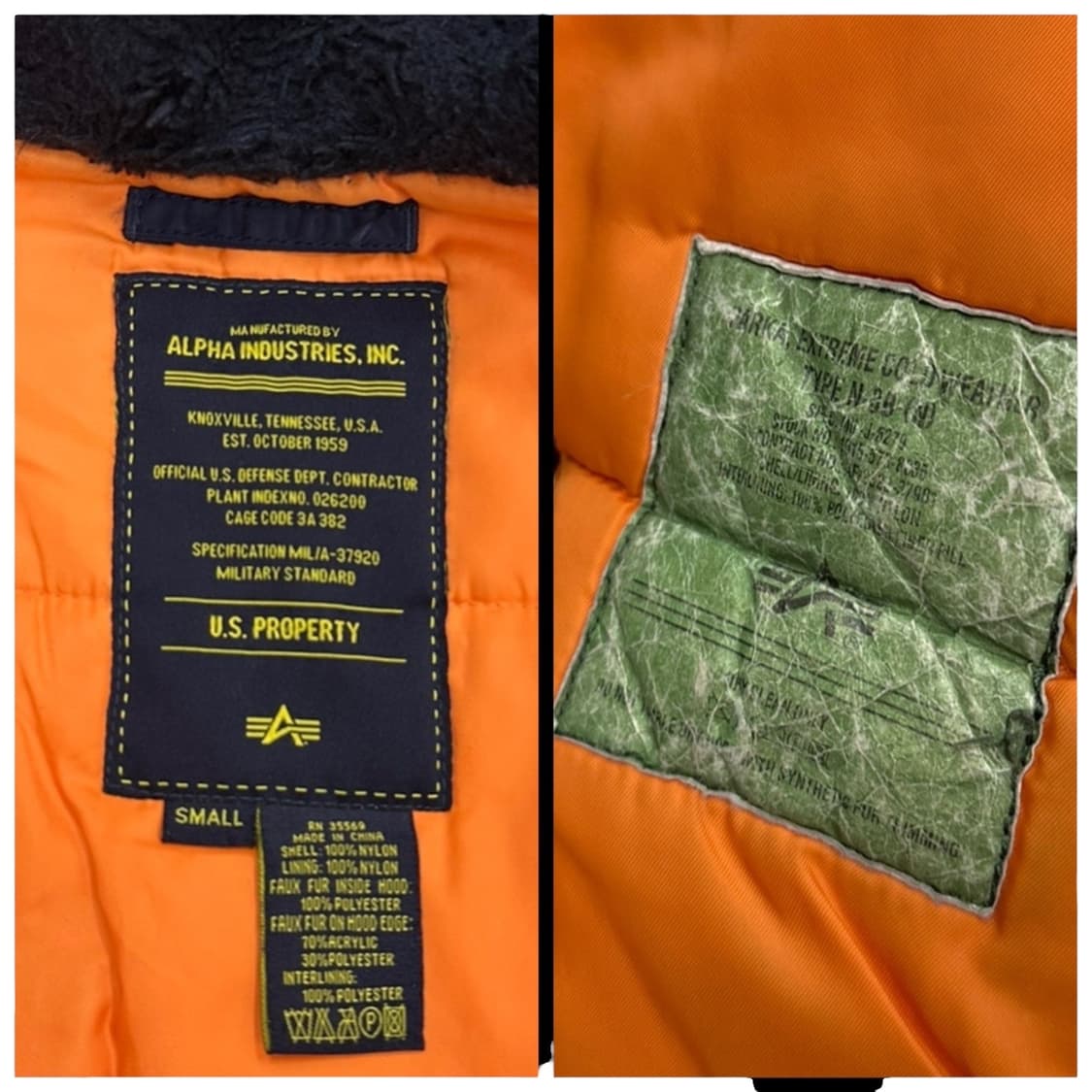 알파인더스트리 N3B 야상 네이비 (S~L)  상품이미지9