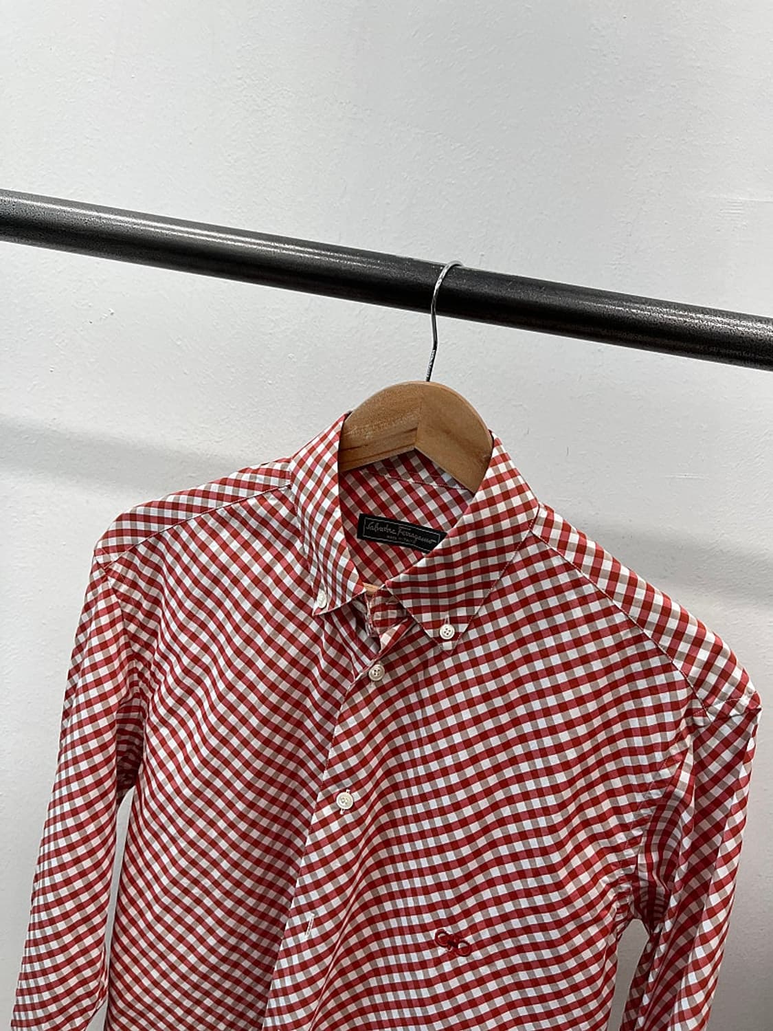 95) 페레가모 간치니 깅엄체크셔츠  상품이미지3