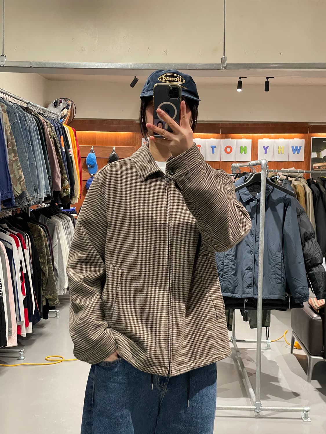 유니클로 체크 블루종 자켓   상품이미지1