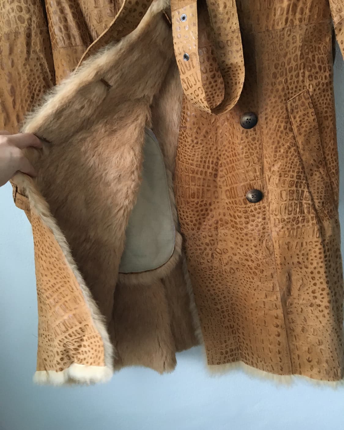 Animal pattern belted coat 상품이미지6