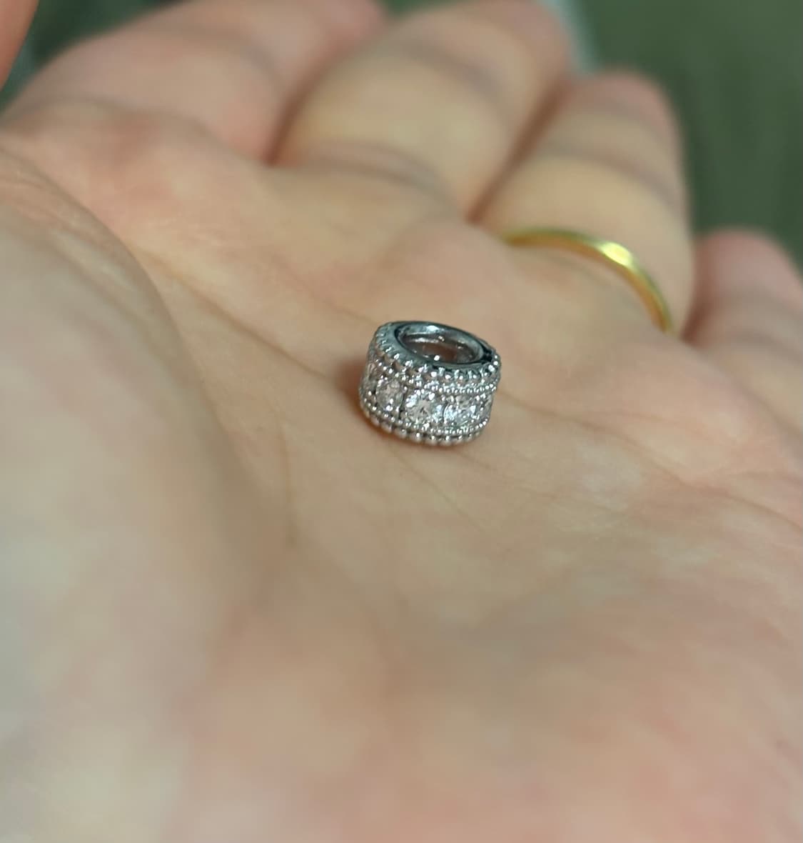 [새제품] 14k 원통 펜던트 랩다이아 화이트골드 상품이미지3