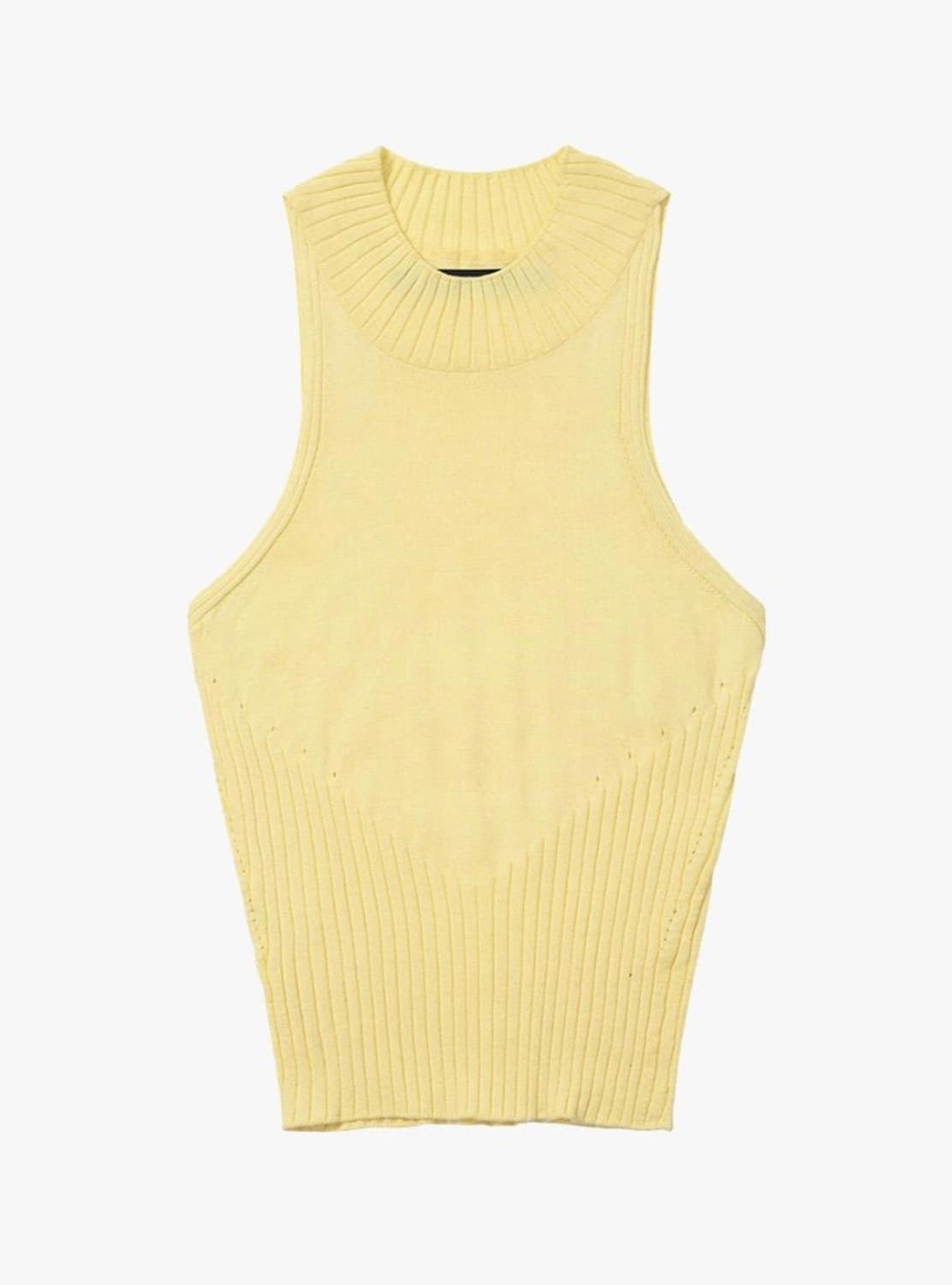 웰빙익스프레스 옐로우 슬리브리스 홀터넥 니트 상품이미지1