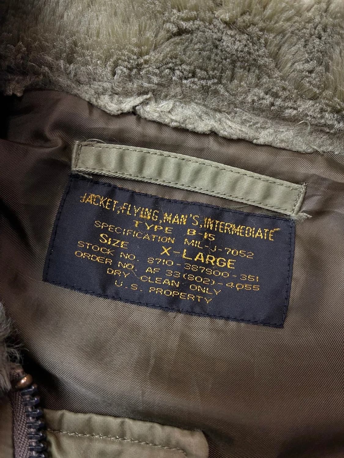 U.S B-15 밀리터리 플라이트 항공 점퍼 자켓 PN5719 상품이미지7