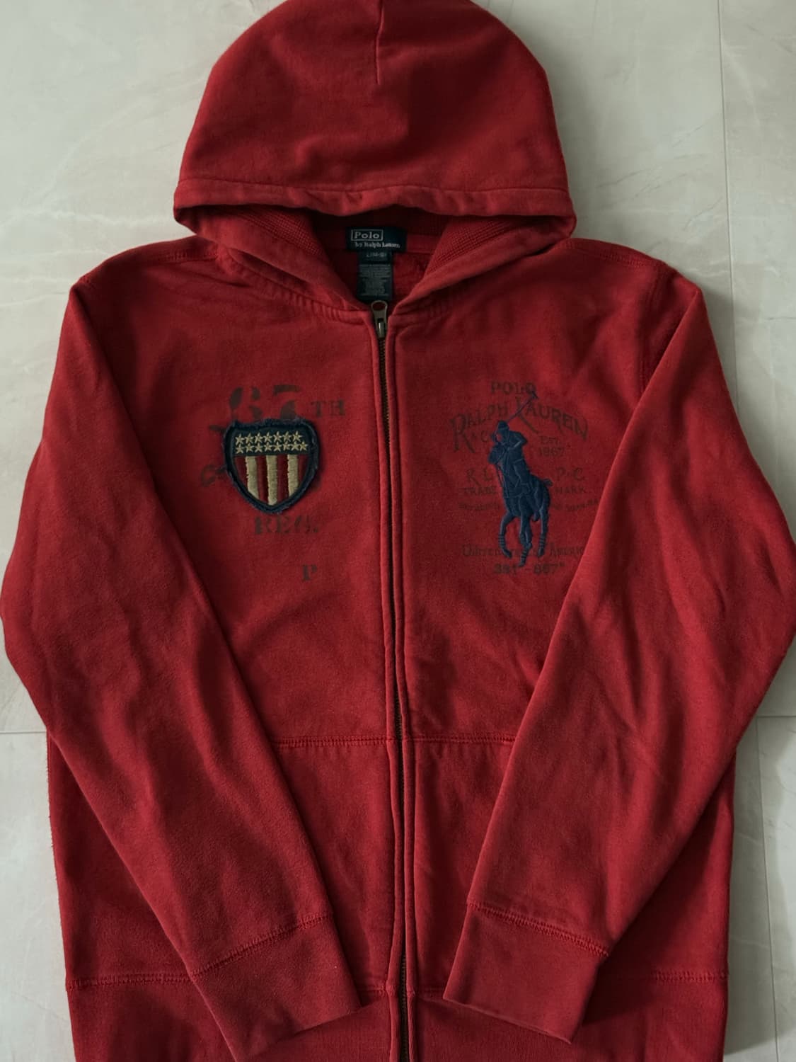 폴로 랄프로렌 빅포니 성조기 후드집업 상품이미지1