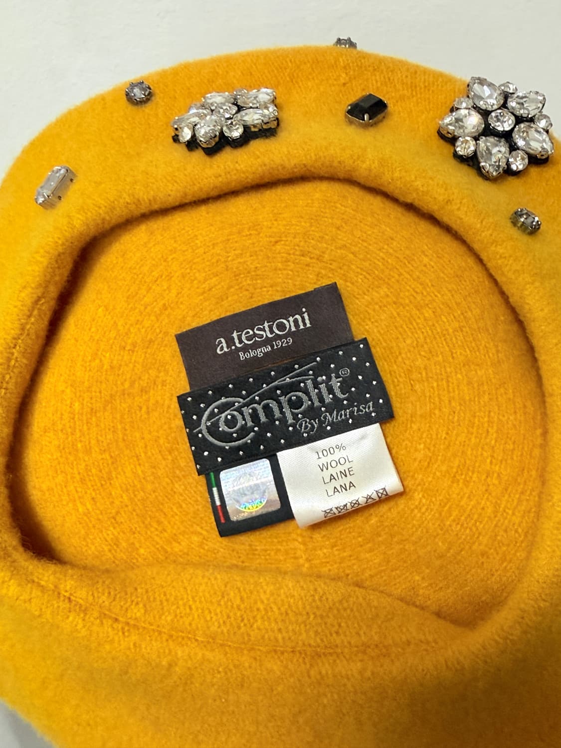아테스토니 여성 보석장식 울소재 모자 베레모 상품이미지6