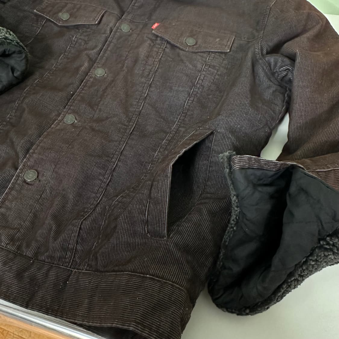 XL 리바이스 다크브라운 코듀로이 쉐르파자켓 상품이미지5