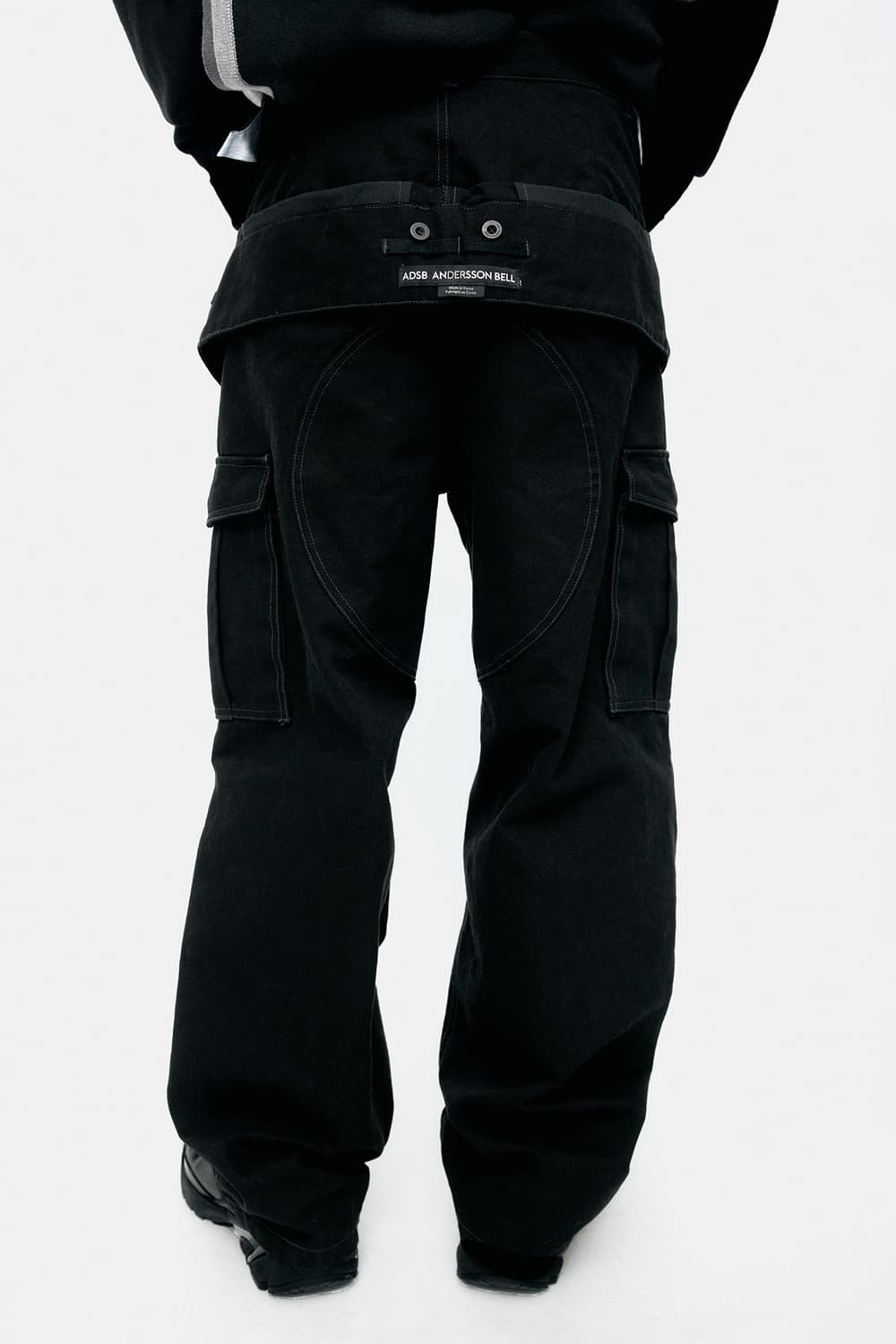 [28] 앤더슨벨 유니섹스 더블 웨이스트 워크 와이드레그 진 블랙 상품이미지3