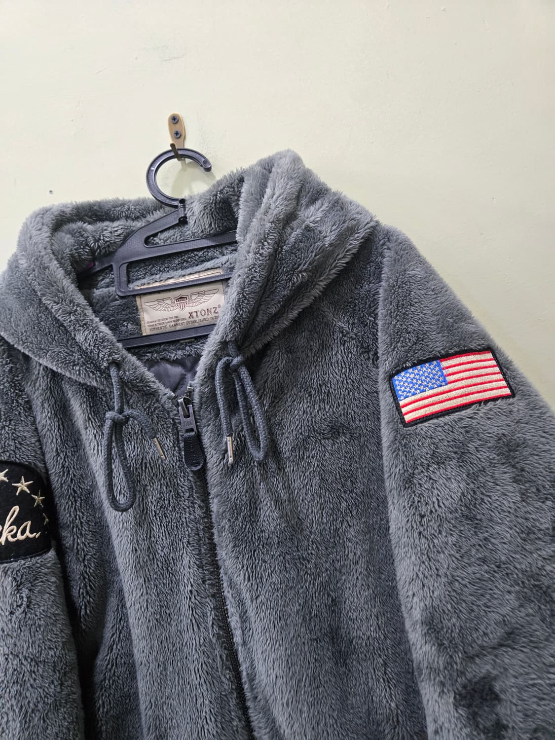 엑스톤즈 그레이 후리스 후드 집업 자켓 M 상품이미지2