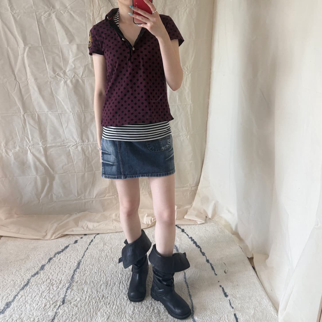 SPORT Polka Dot Short Sleeve Polo Shirt  상품이미지2