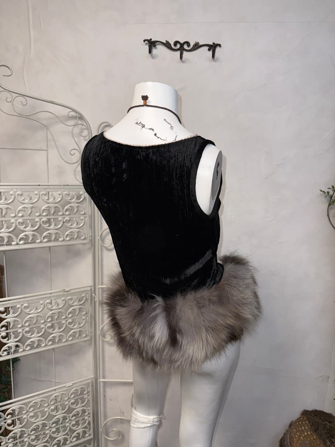 Black velvet lace sleeveless  상품이미지5