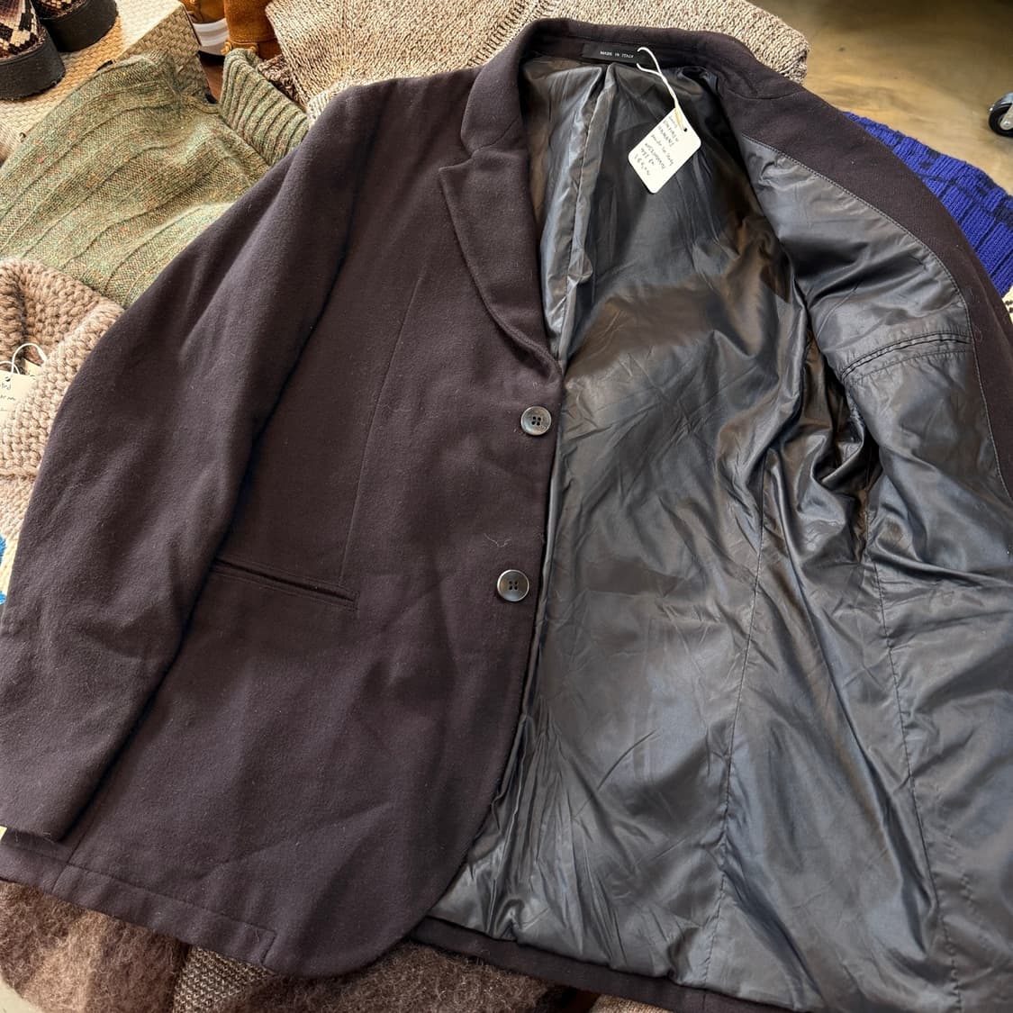 엠포리오 아르마니 드레이프 퍼플 버건디 테크노랑니 블레이저 자켓 52 상품이미지4