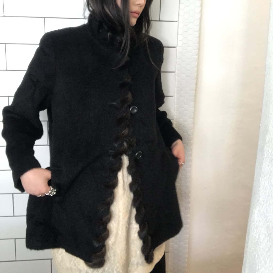 일본 빈티지 퍼 트리밍 자켓 / M 사이즈 상품이미지3