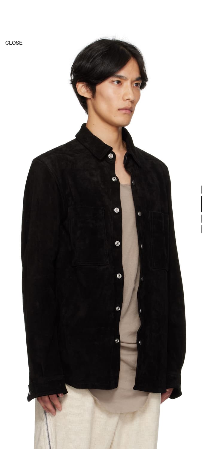 Rick Owens Suede Outershirt Black 50 상품이미지2