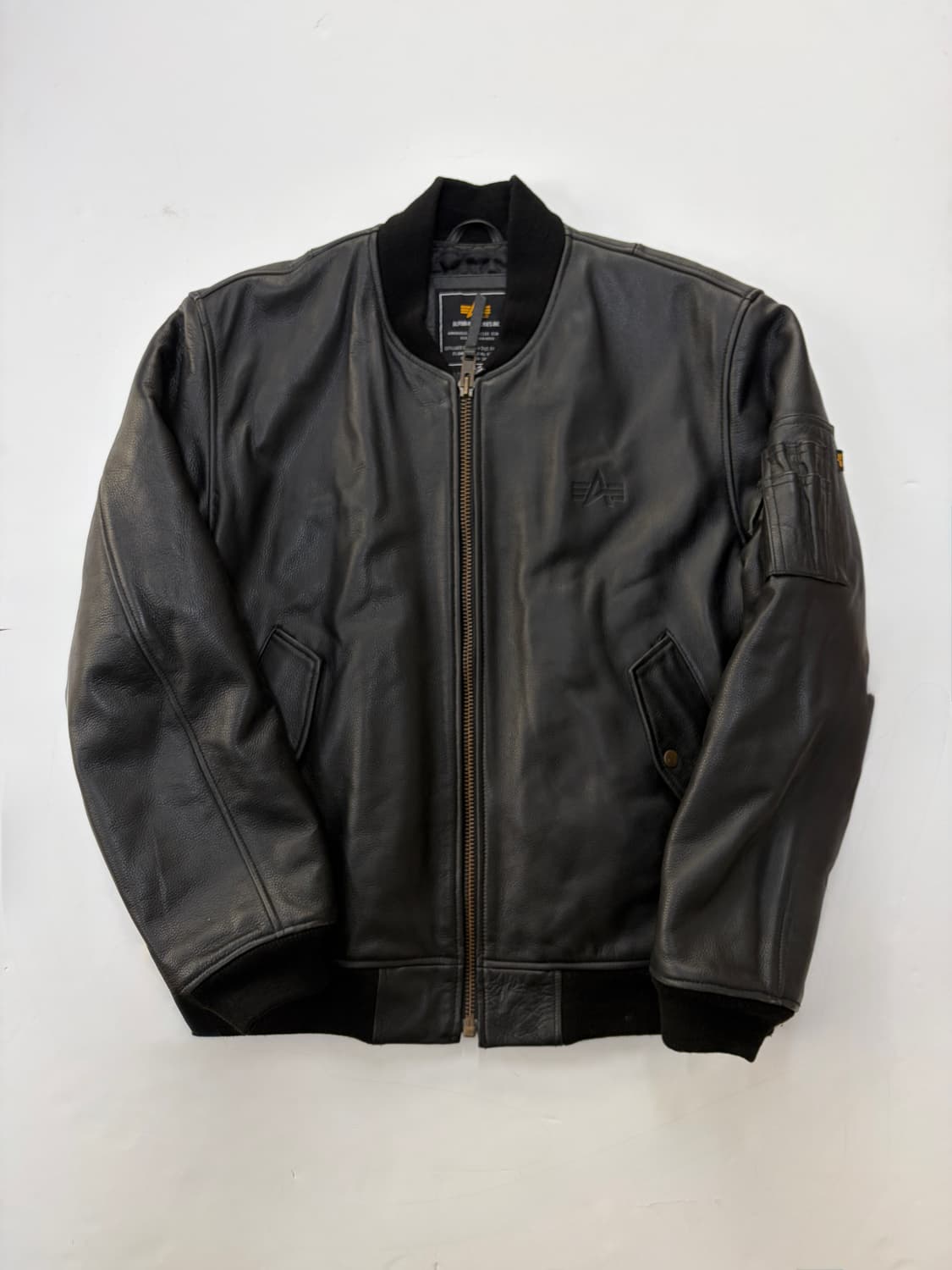 알파인더스트리 ma-1 레더 봄버 자켓 상품이미지1