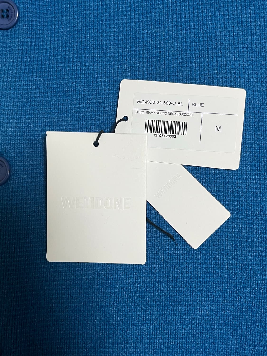 Welldone 웰던 니트 가디건 블루 M size 상품이미지5