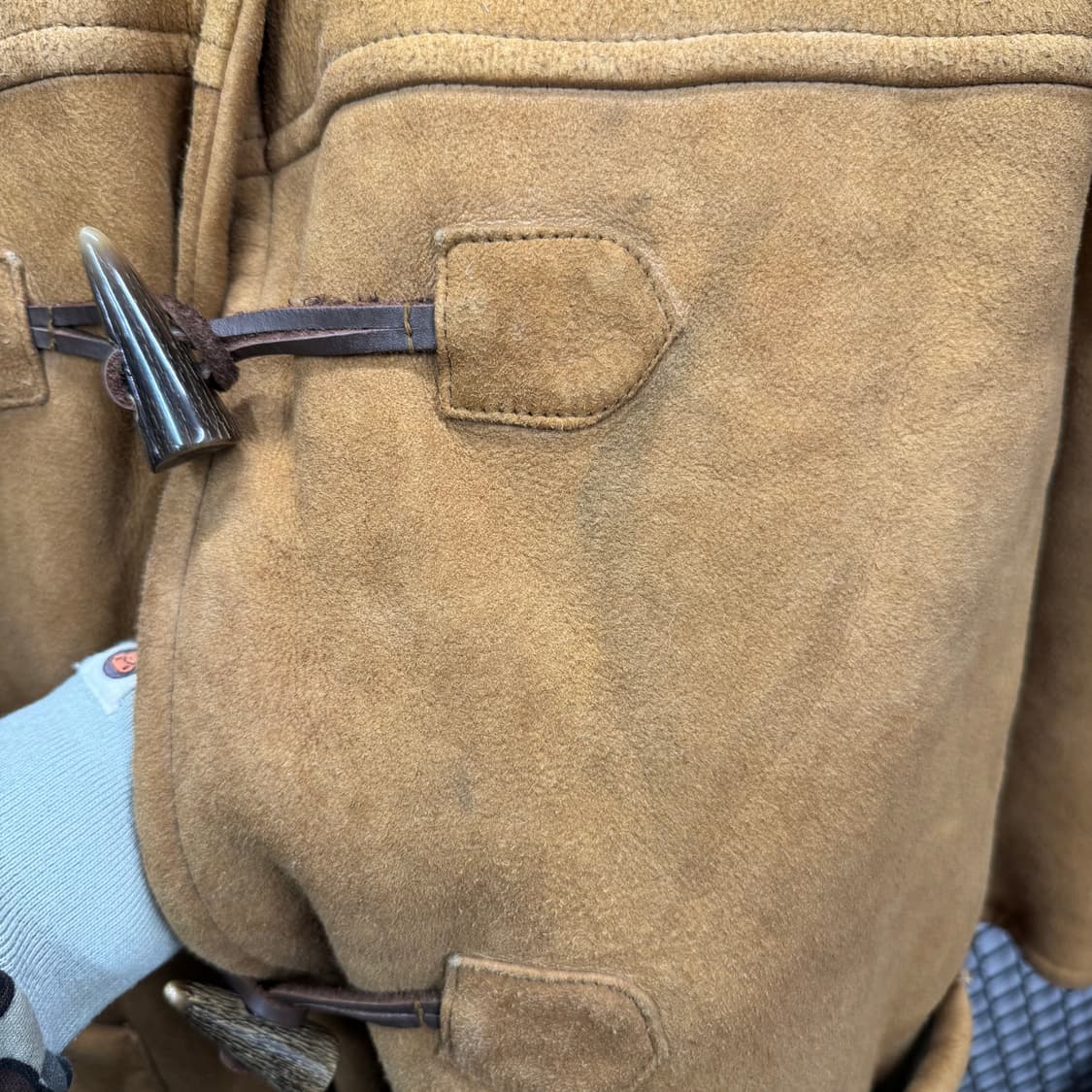 00s JPN VINTAGE 무스탕 더플 롱 코트 후드 포인트 브라운 상품이미지7