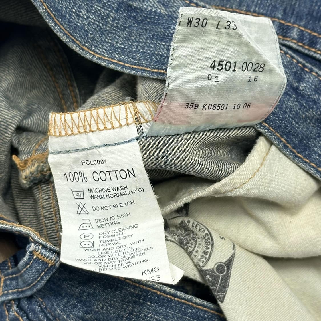 리바이스 501 오리지널 워싱 데님 팬츠 (30인치) 상품이미지6
