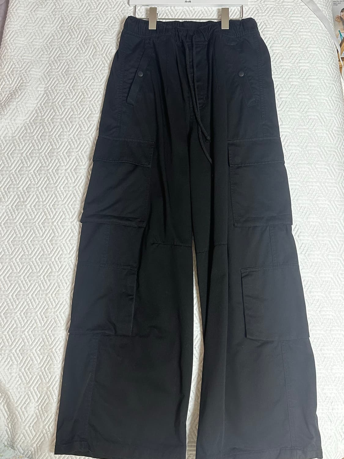 [3]폴리테루 사이드카고 파자마 팬츠 블랙 상품이미지2