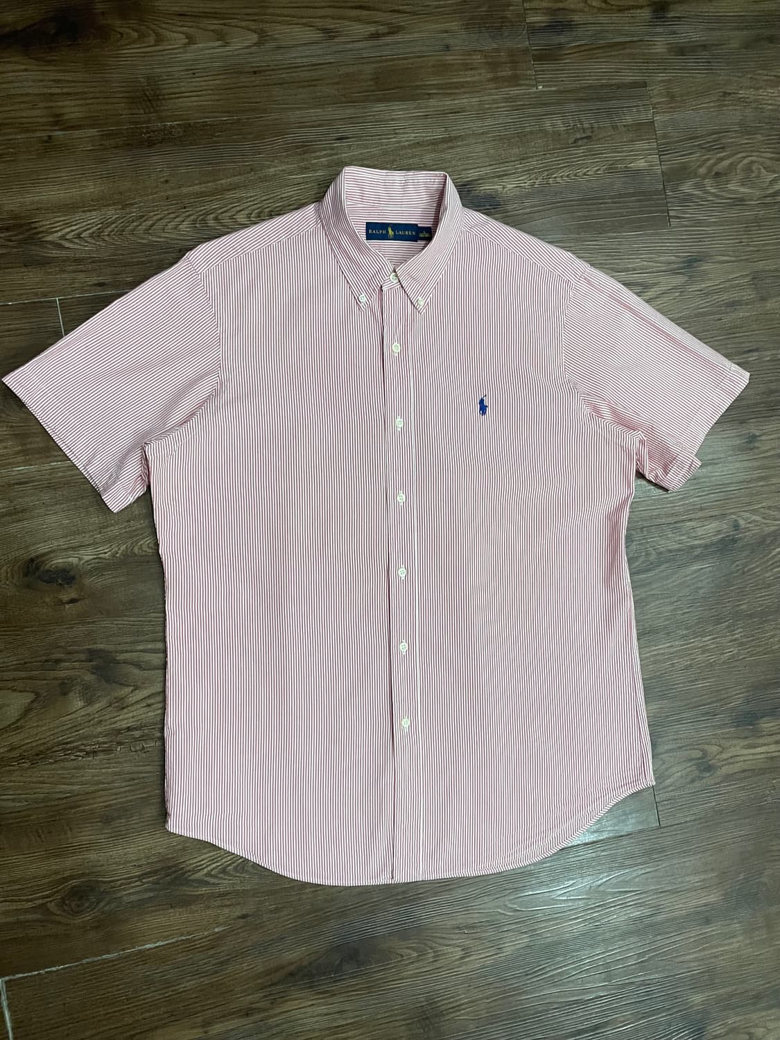 폴로 시어서커 레드 스트라이프 반팔 셔츠 상품이미지1