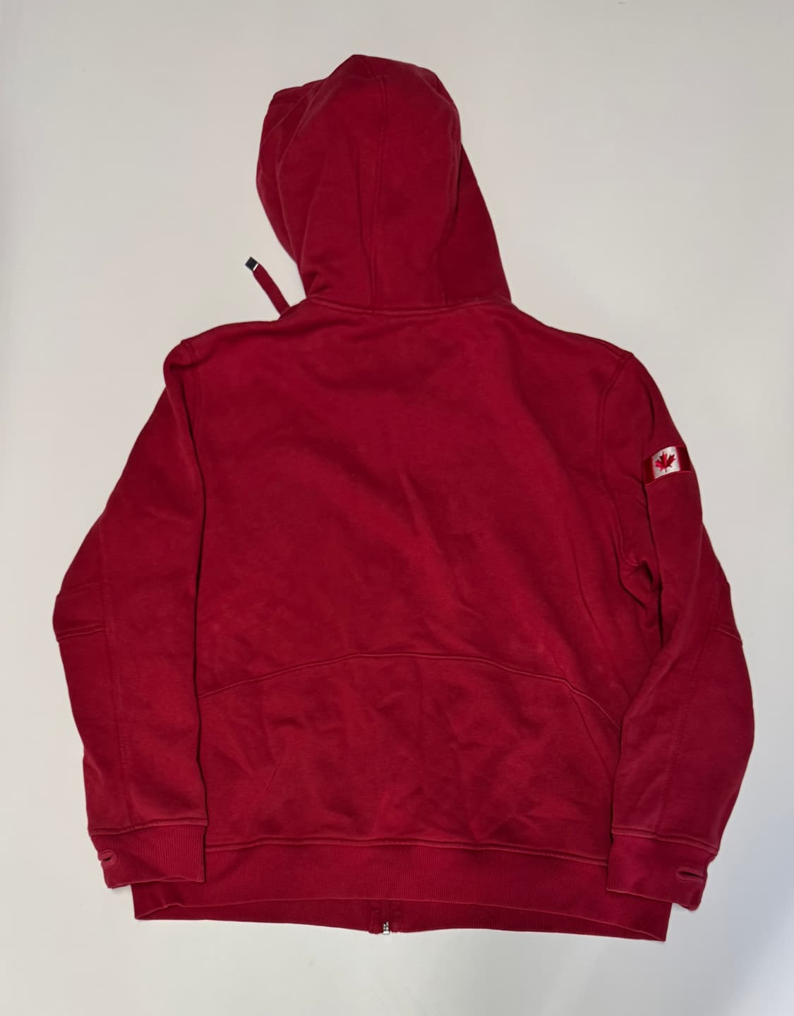 빈티지 캐냐다 핑거홀 기모 후드집업 XL 레드 상품이미지2