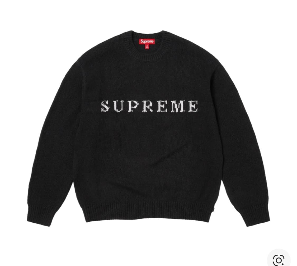 슈프림 콘트라스트 로고 스웨터 블랙 S 상품이미지1