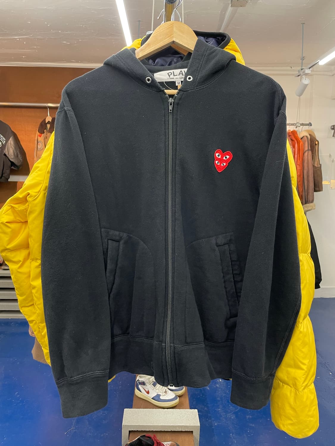 꼼데가르송 더블하트 블랙 후드집업 상품이미지4