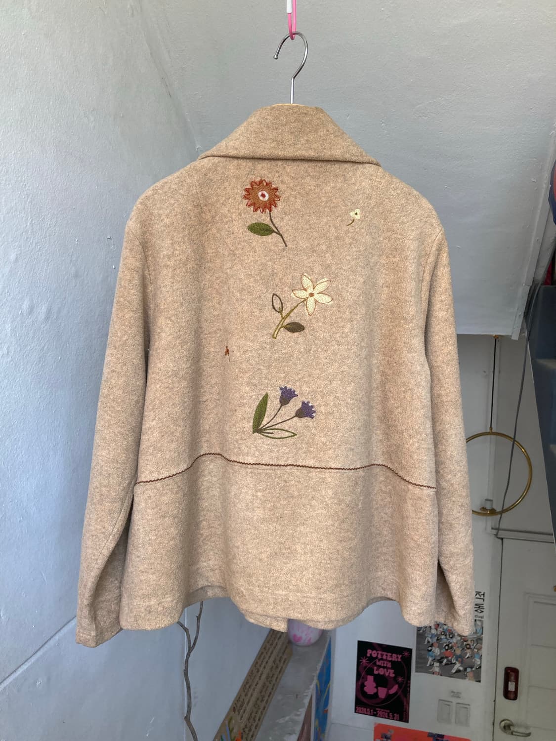 모리걸 자수 디테일 숏코트 상품이미지5