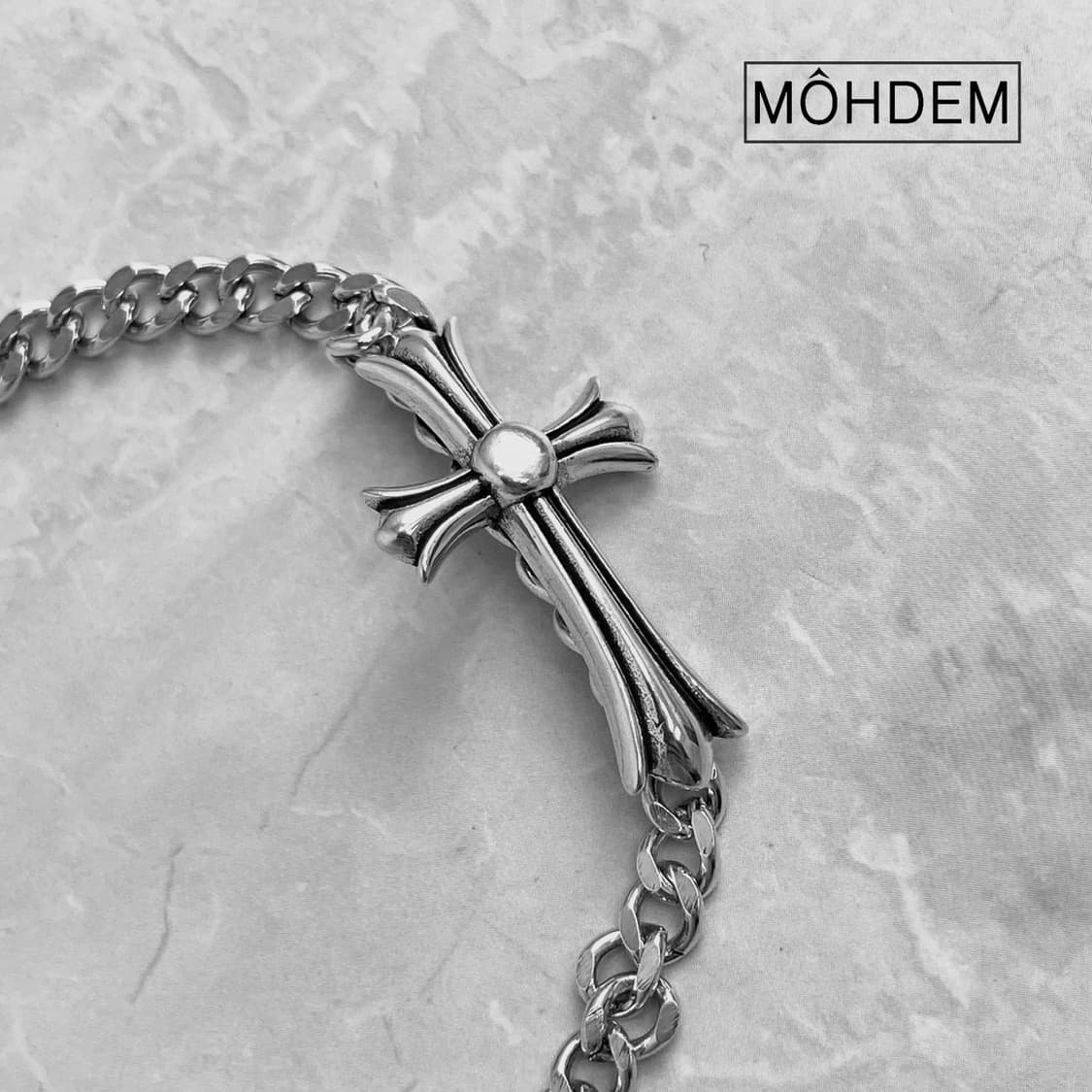 [Unisex] 크로스1 실버 크롬 체인팔찌 상품이미지4