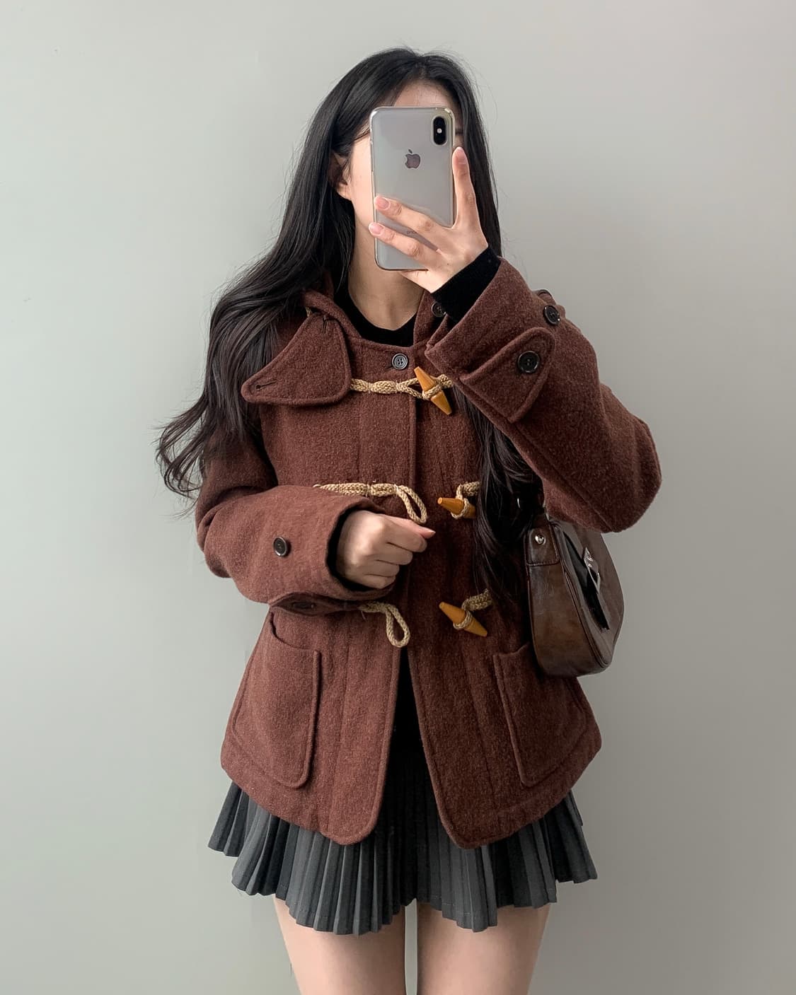 빈티지 브라운 더플 숏코트   상품이미지2