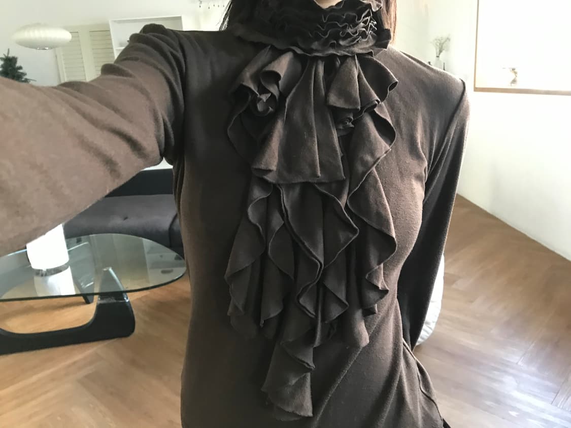 vintage brown frill top 상품이미지3
