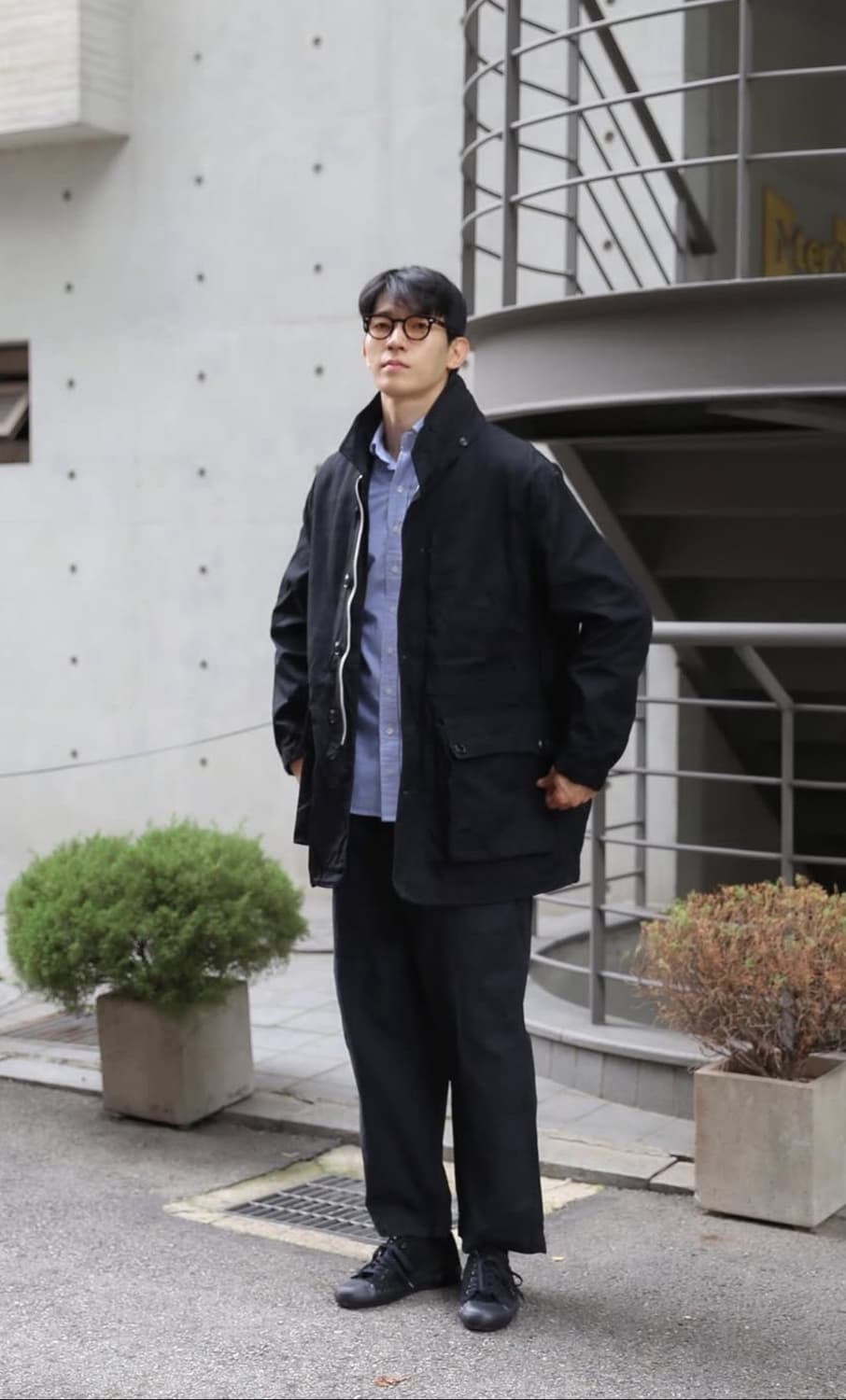 [M] Sage De Cret 하이 덴서티 코튼 왁스드 필드 하프 코트 상품이미지1