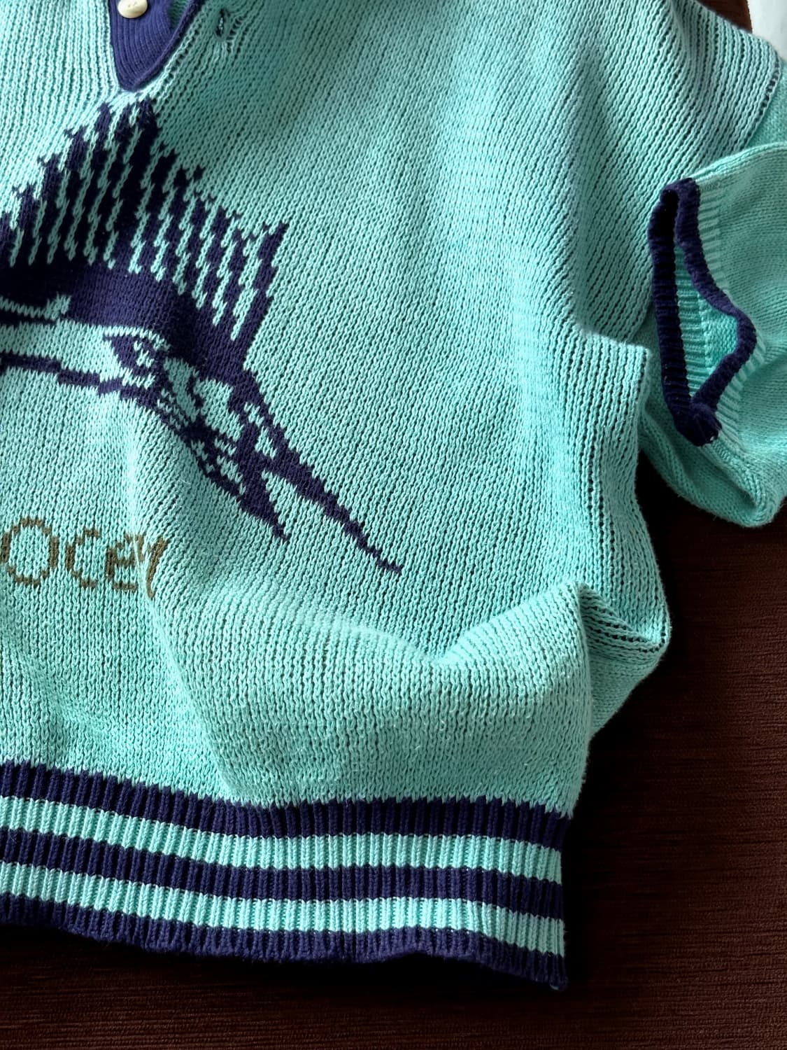 Dry blend pattern half knit top 상품이미지2