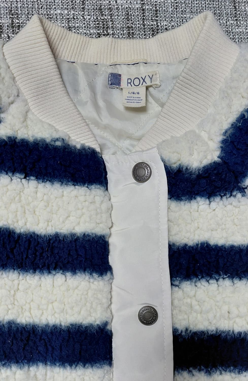 일본 ROXY 스트라이프 플리스 L 상품이미지2