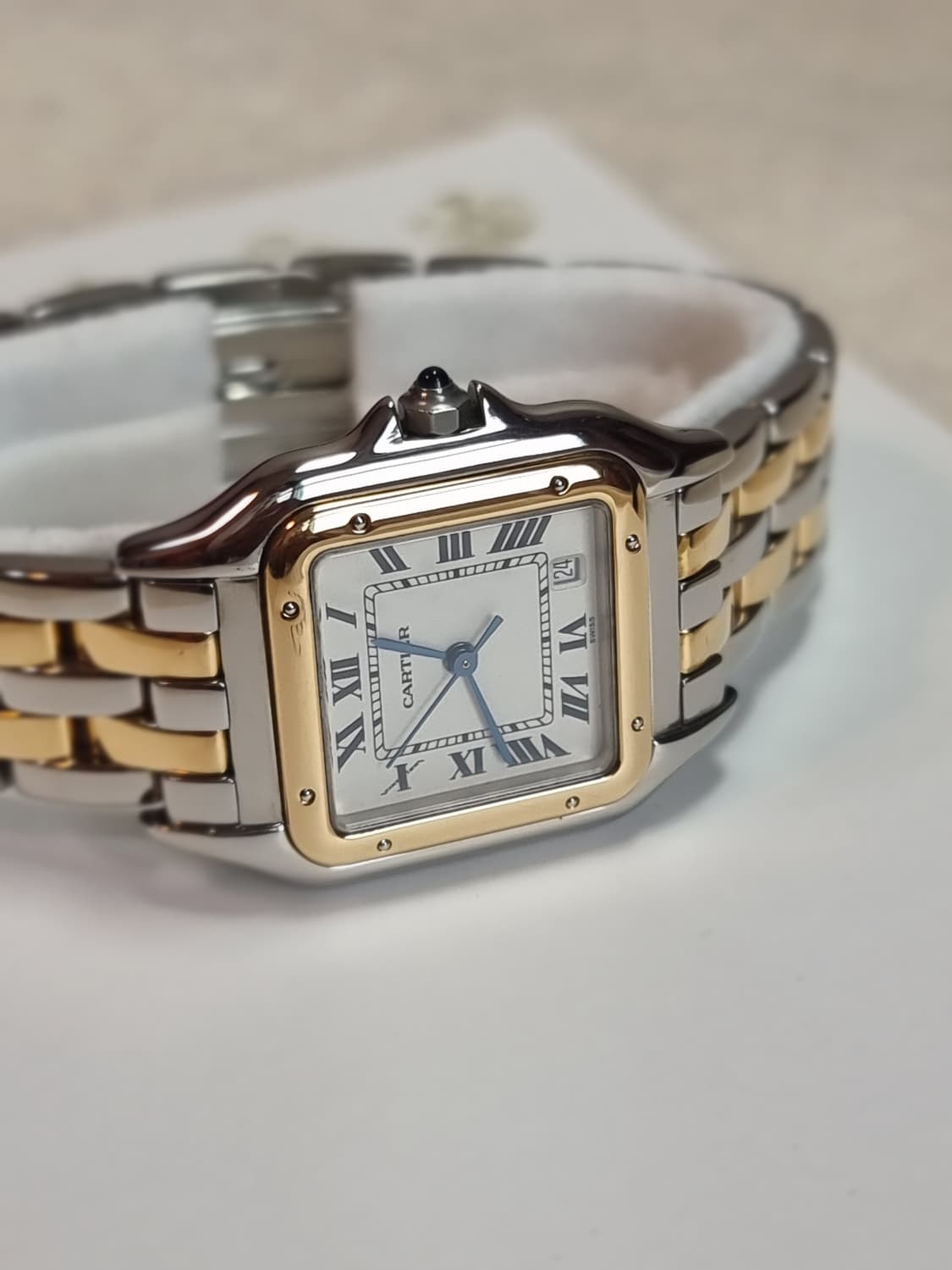 까르띠에 팬더 18K 두줄 콤비 M 쿼츠 남녀공용 시계 상품이미지1