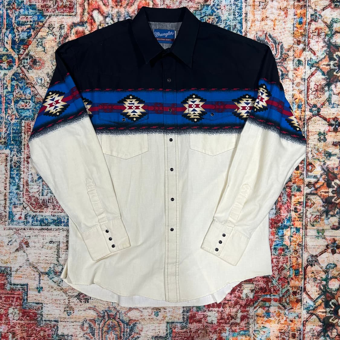 [2XL] 90s 랭글러 나바호 패턴 웨스턴 셔츠 상품이미지1