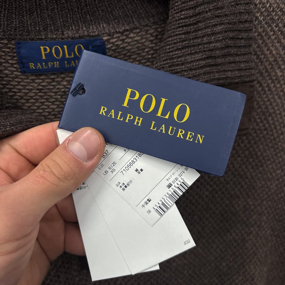 폴로 랄프로렌 신형라벨 하이넥 버튼니트 보카시 헤링본 데드스탁 N319 상품이미지7