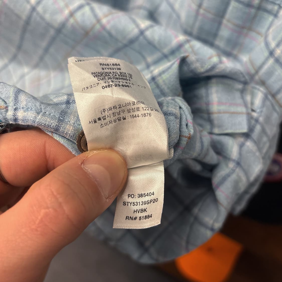 파타고니아 파스텔 윈도우 체크 워크포켓 린넨셔츠 N1062 상품이미지9