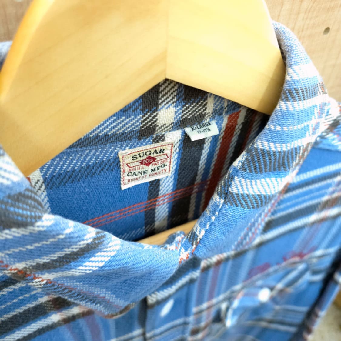 [Sugar Cane] 슈가케인 블루체크 플란넬 셔츠 상품이미지3