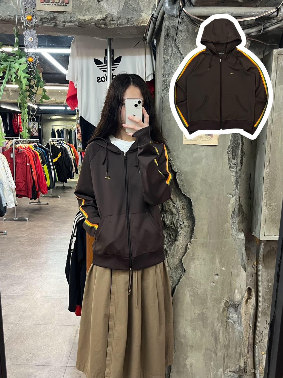 리복 후드 져지 브라운 #csz1771 상품이미지1