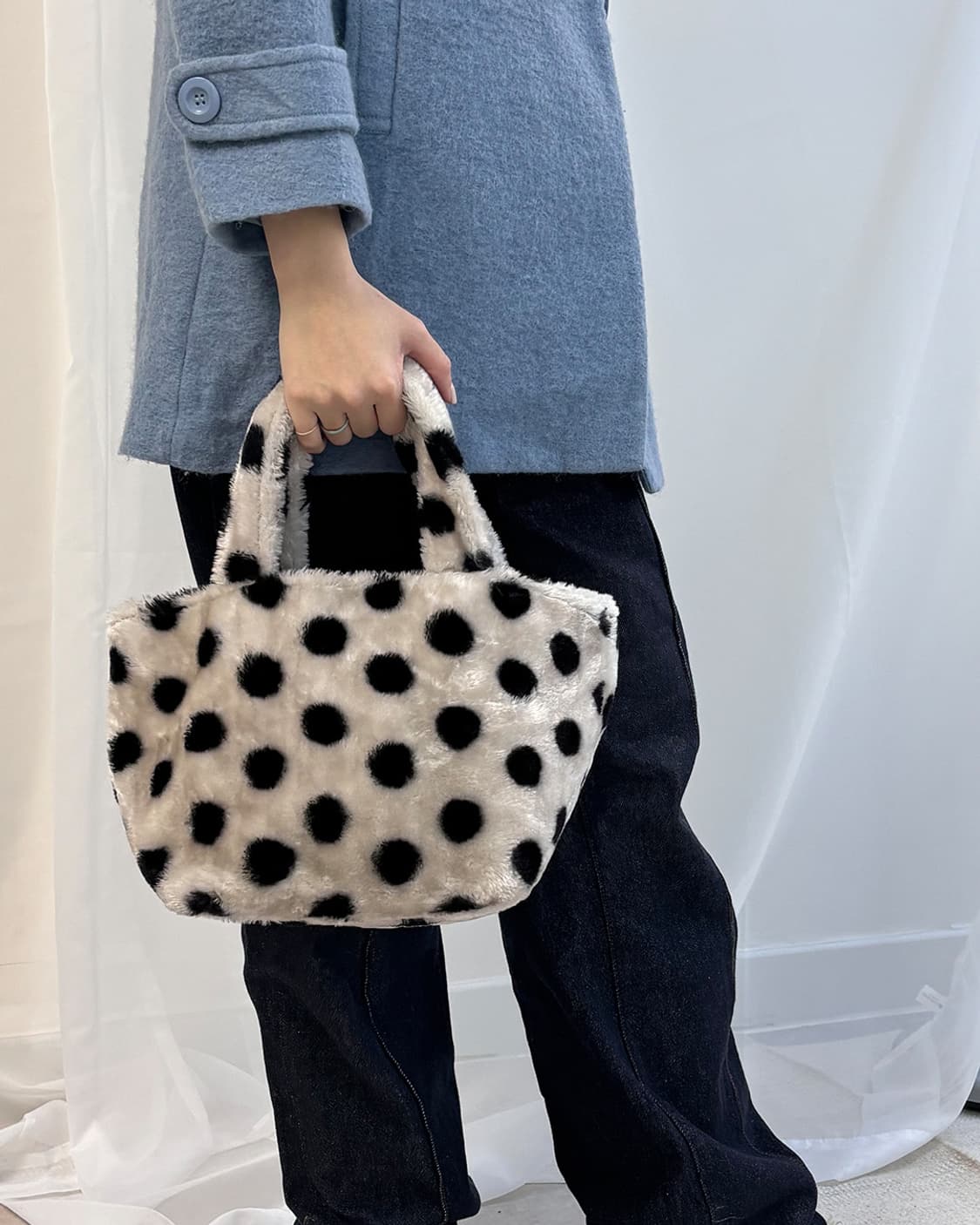 ROOTOTE big polka dot fake fur tote bag 상품이미지7