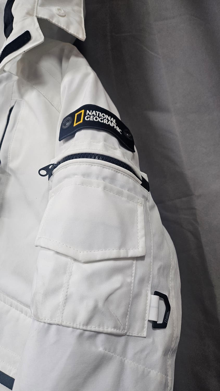 281 내셔널지오그래픽 화이트 후드 패딩 90 상품이미지5