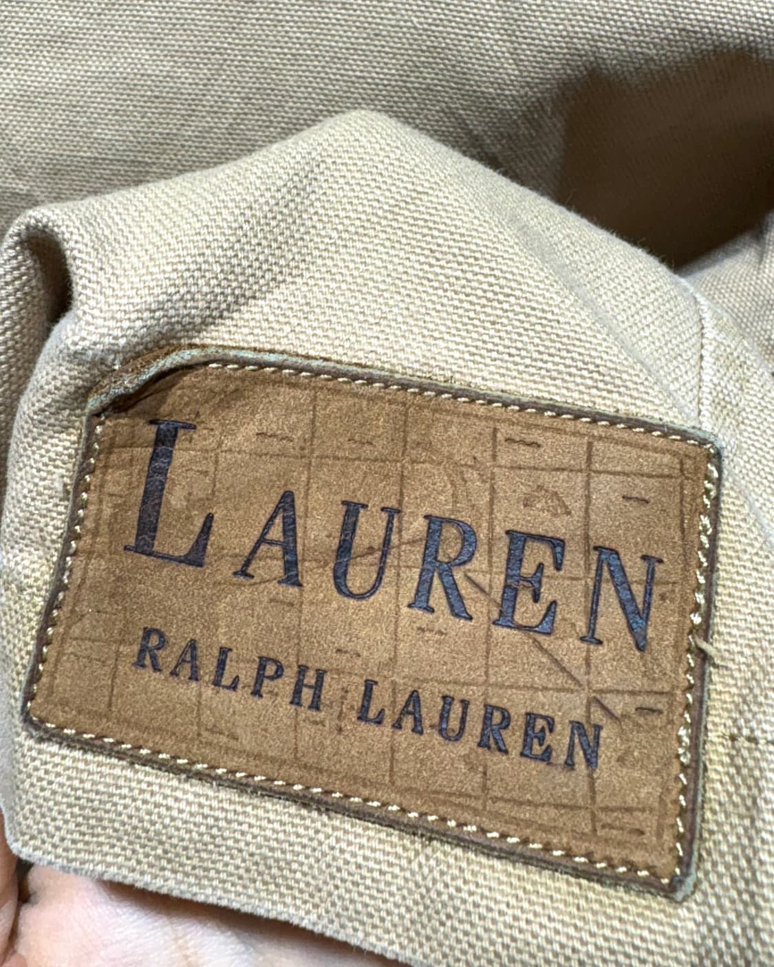 S 폴로랄프로렌 레더 패치 베이지 코튼 자켓 상품이미지4