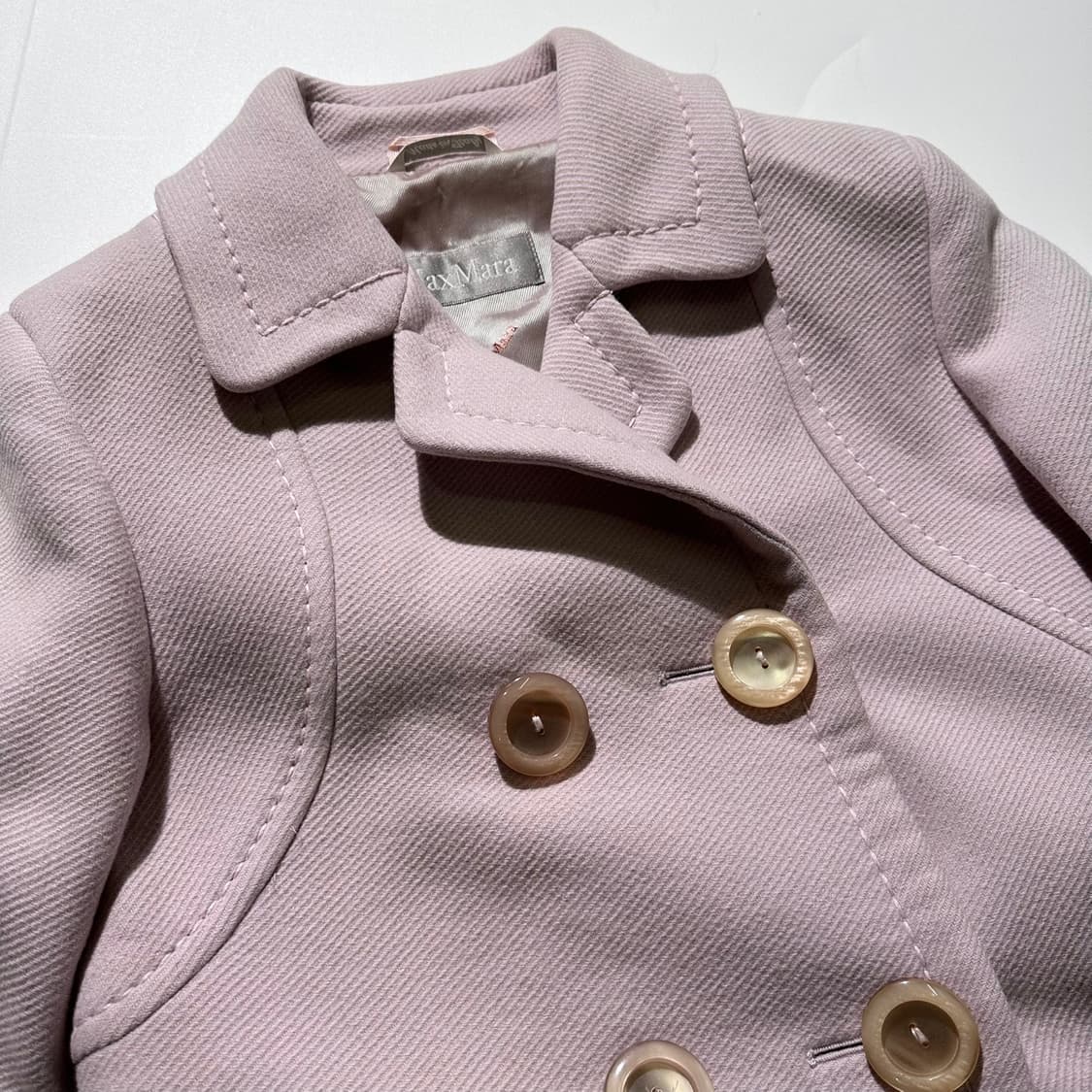 막스마라 울 앙고라 더블 코트 핑크 상품이미지3