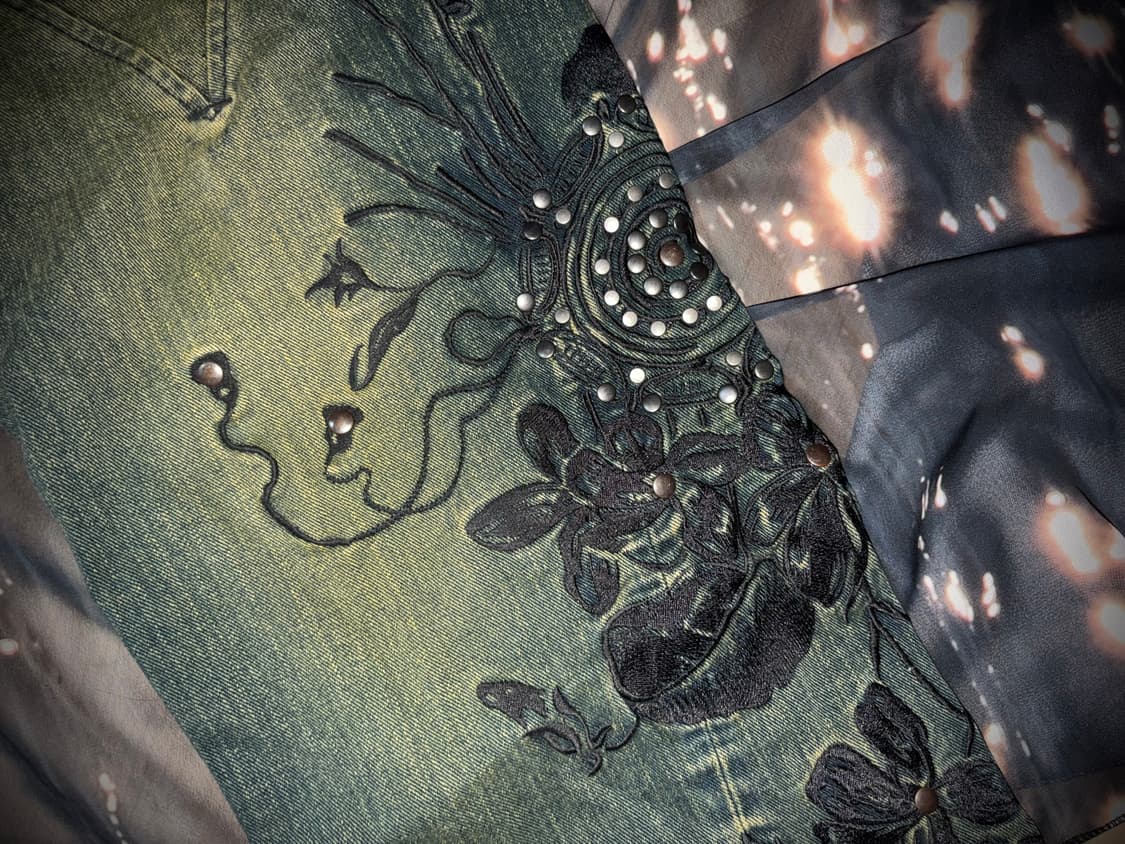 빈티지 y2k 오리엔탈 데님 팬츠 상품이미지2